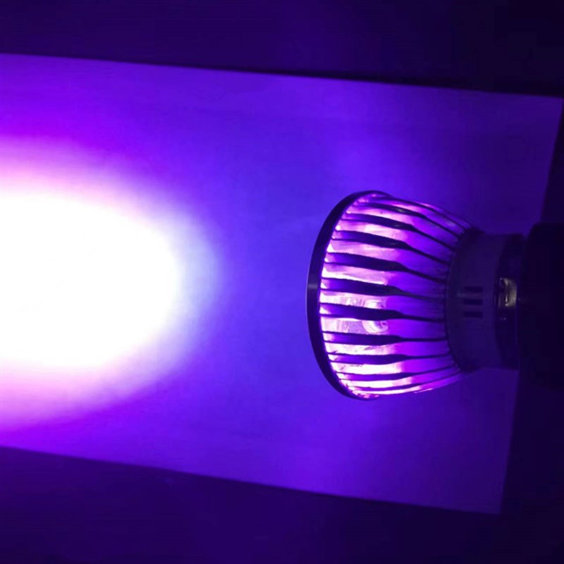 220V紫光射灯泡12V24V紫外线LED灯验钞无影胶固化密室灭菌UV聚光