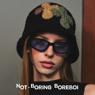 秋冬保暖 贴片毛绣毛线 深帽顶百搭渔夫帽 H系