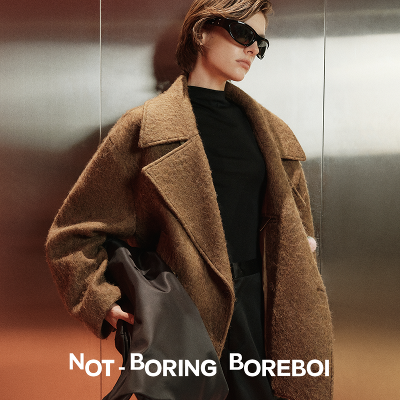 NBB美拉德重工廓形松弛毛呢大衣