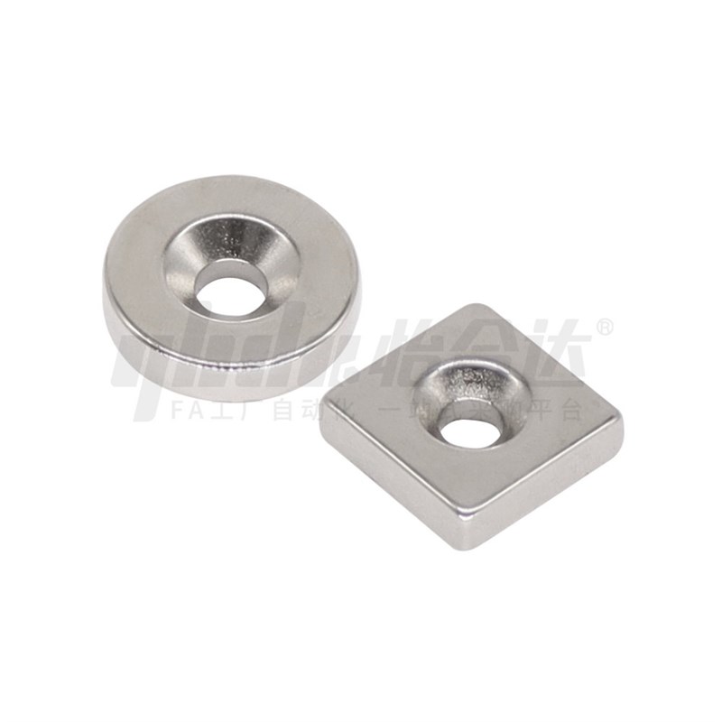 平头螺栓止动型汝铁硼磁铁 BLS65/BLS66-A20L-T4/T5.5/T6锥沉孔型