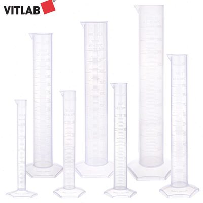 塑料刻度量筒B级VITLAB10/25/50/100/250/500/1000/2000ml凸起刻