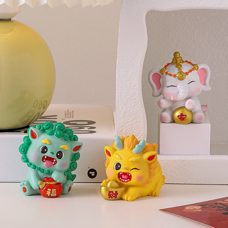 新款可爱貔d貅国潮树脂工艺品摆件工艺礼品创意家居装饰品汽车摆