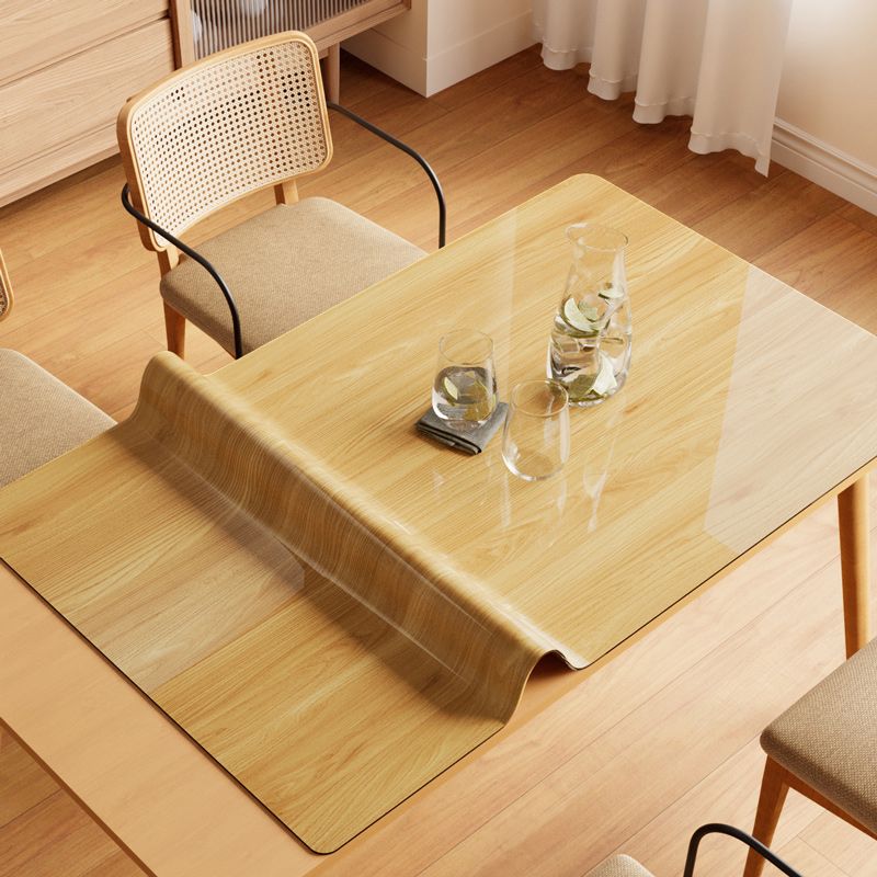 仿木纹软玻璃餐桌垫原木桌布免洗防水防油茶N几垫桌面保护垫长方
