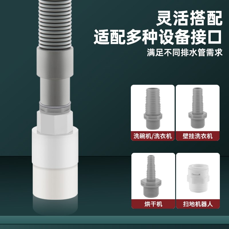 20/25/32PVC管连接洗衣机烘干机小厨宝排水管防虫防臭下水件接头
