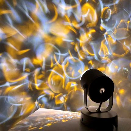 水波纹氛围灯旋转动态网红直播间背景灯卧室情调遥控七彩变色射灯