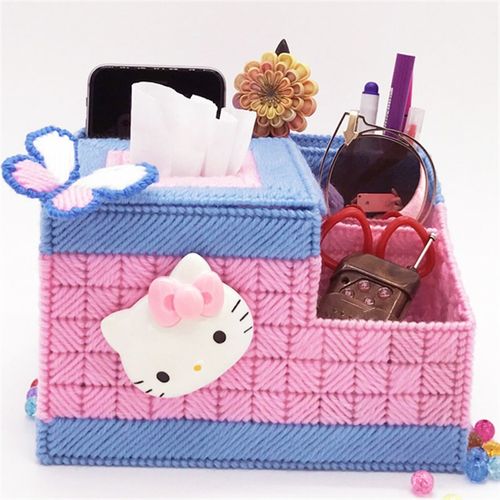 立体绣十字绣新款客厅家居手工玫瑰遥控器手机杂物收纳盒非钻石画