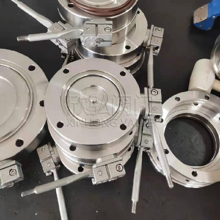 GI高真空蝶阀 不锈钢KF卡箍连接对夹插板 充气 气动负压 欣弘阀门