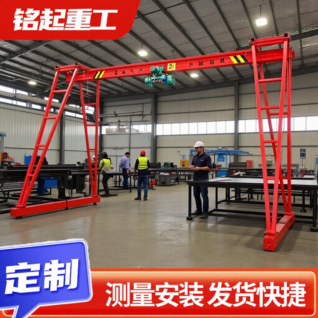 龙门架起重机小型简易起重设备1吨2吨3吨无轨道运行电动龙门架