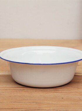 加厚14-24j纯白色碗老式汤盆洋铁碗洗手盆饭碗经怀旧