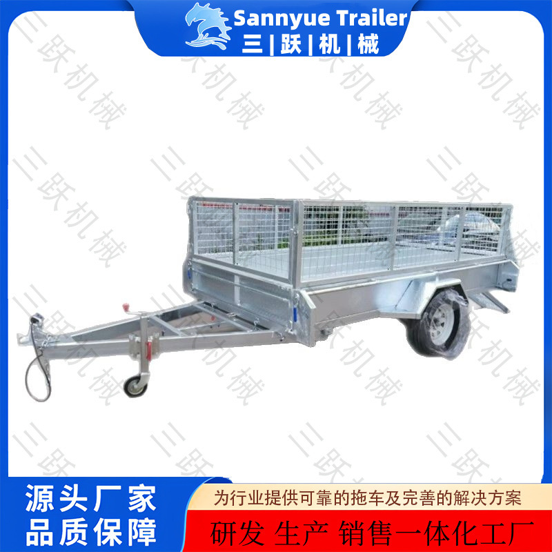 澳式10*5ft英尺箱式笼式拖车 可后翻卸货拖车 热镀锌拖车