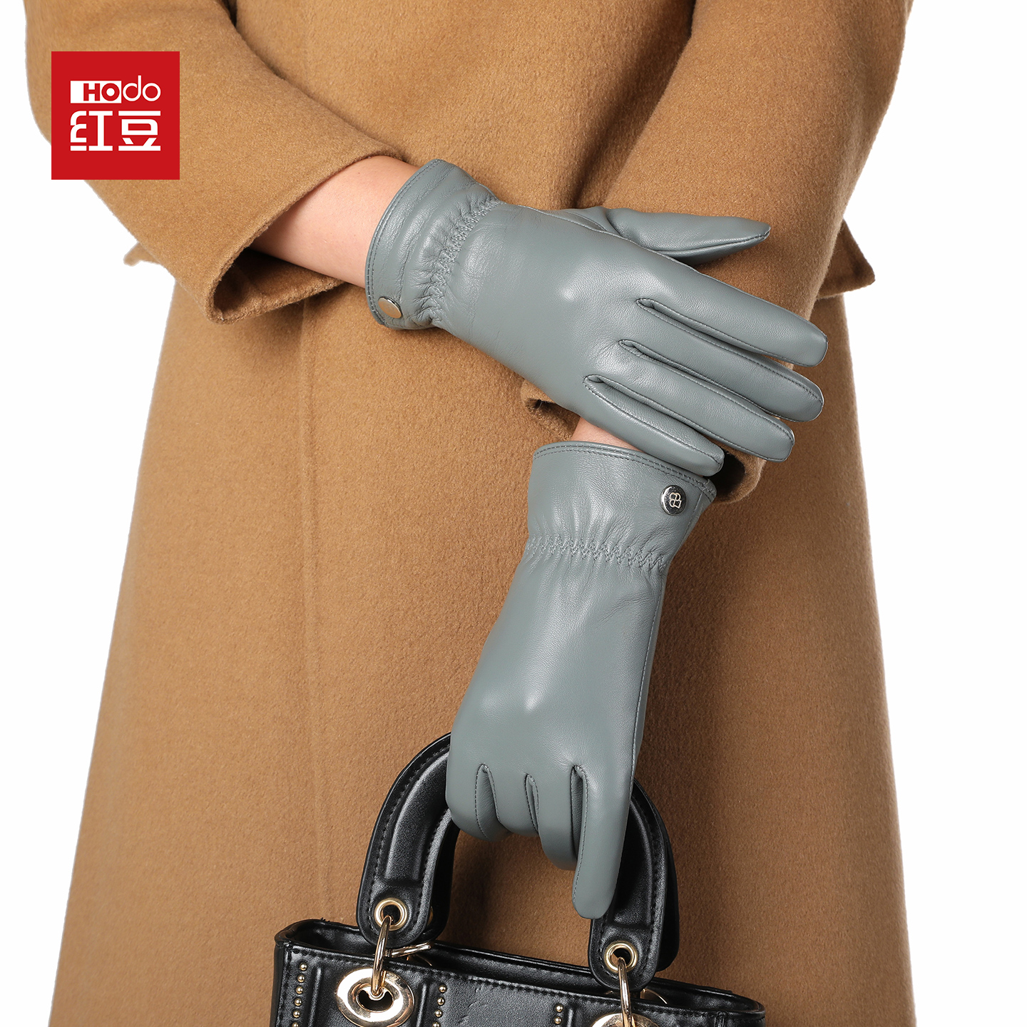 【头层小羊皮】红豆正品真皮手套女保暖加绒防风舒适开车驾驶骑行