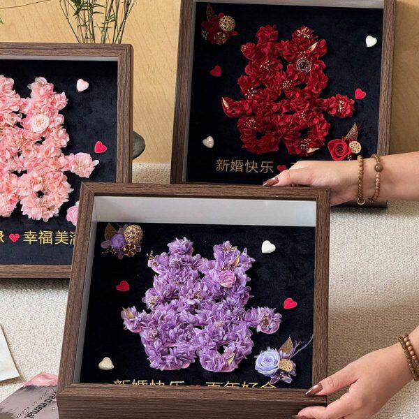 婚礼季永生花囍字中国风手捧花团永生花