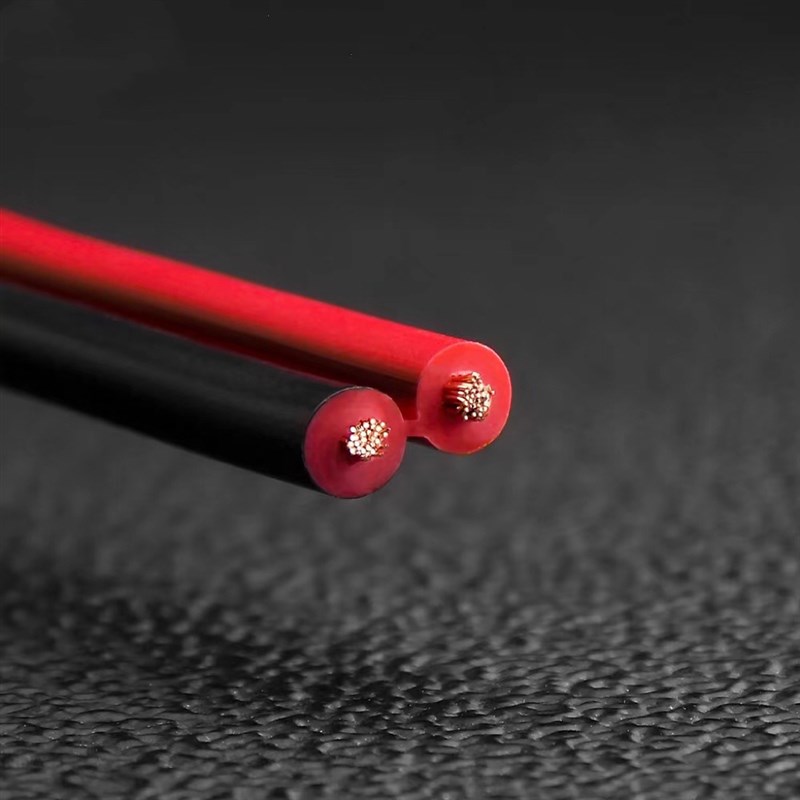 国标足米红黑双色线2芯平行线电线家用电源线RVB0.3 0.5 0.75平方