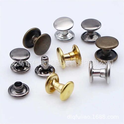 现货供应金属子母帽钉 圆形单面双面撞钉 箱包五金配件固定钉铆钉