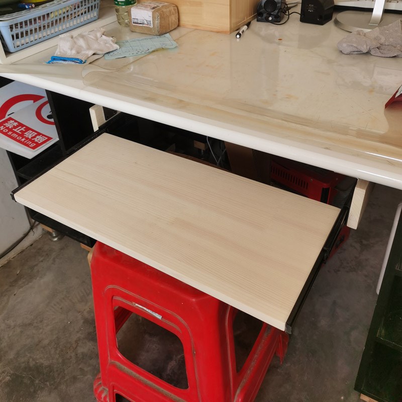 定制桌底抽屉抽拉滑板滑轨办公桌延伸加长工作台面键盘架安装吊装