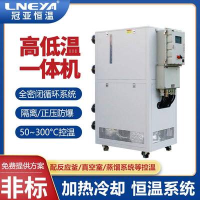 冠亚直供合成反应控温装置导热油冷热一体机玻璃釜高温循环器