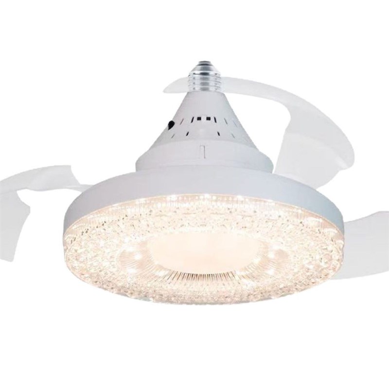 新型隐形风扇灯E27螺旋小型吊顶风扇灯强风餐厅卧室家庭变频风扇