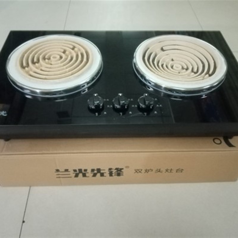 兰光220V台嵌两用双电灶,左平盘2000瓦,右凹盘3500瓦)无插头