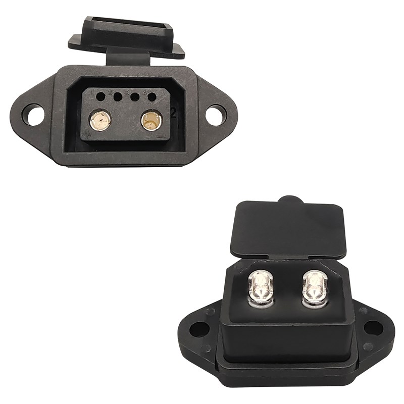 2+4锂电池接口插头插座爱玛振特九号电动车插座4平方加粗充电放电