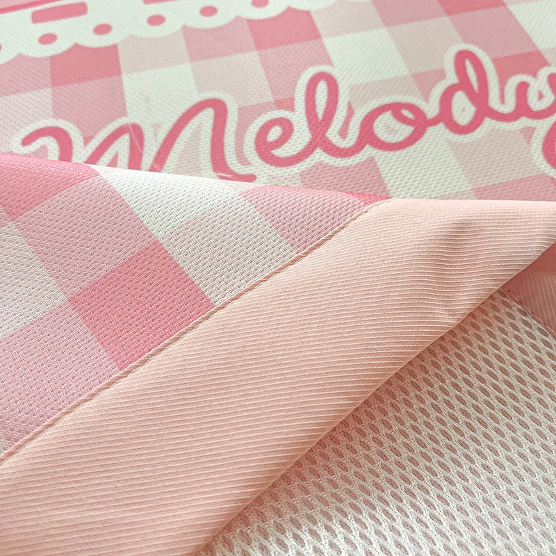 美乐蒂儿童冰丝凉席三件套女孩夏季空调席可水洗折叠卡通上下床席