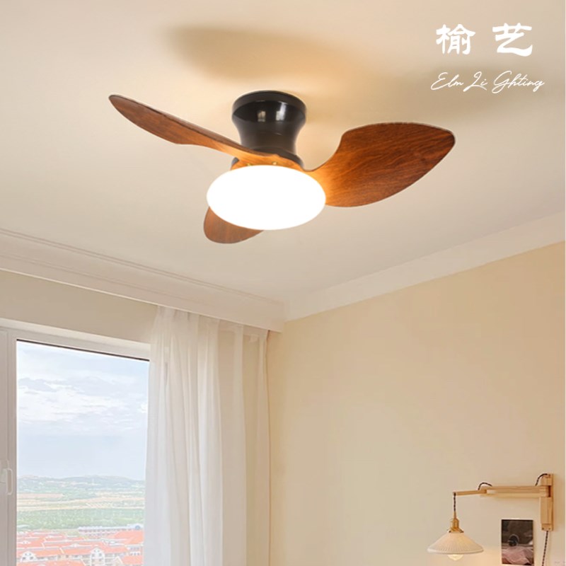 吸顶风扇灯卧室书房灯全光谱护眼智能北欧中古复古简约餐厅吊扇灯