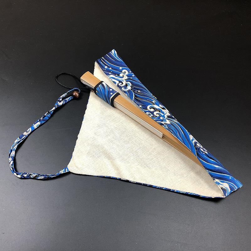 9/9.5寸古风棉麻扇袋折扇扇套B扇箍扇扣文玩扇子收纳袋布袋保护套