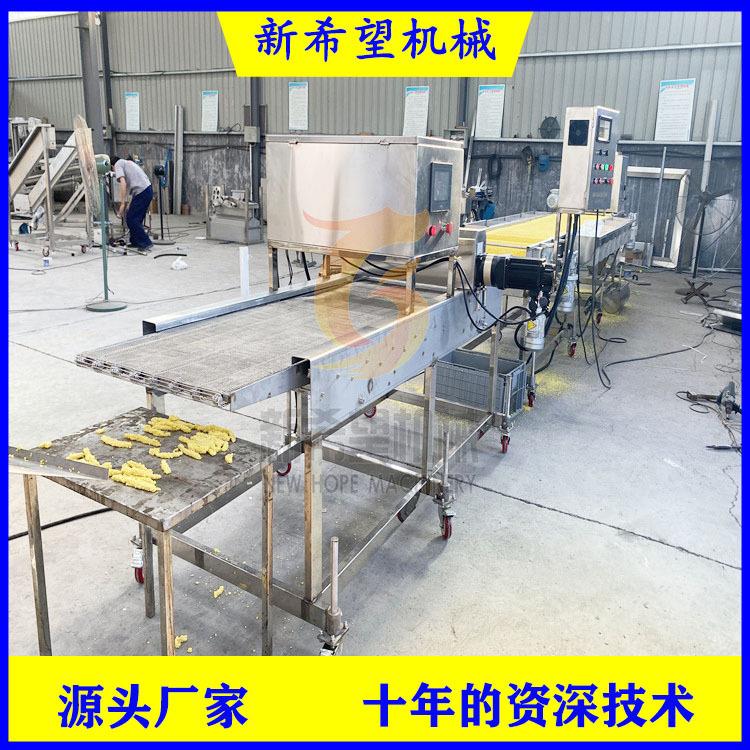 雪花排条上屑机香酥鸡肉条上糠设备600型自动摆盘上糠机