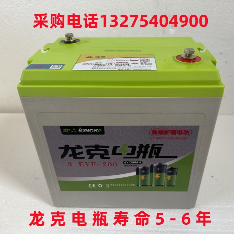 龙克 蓄电池 6V200AH3-EVF-200电动汽车小火车洗地机扫地车巡逻车