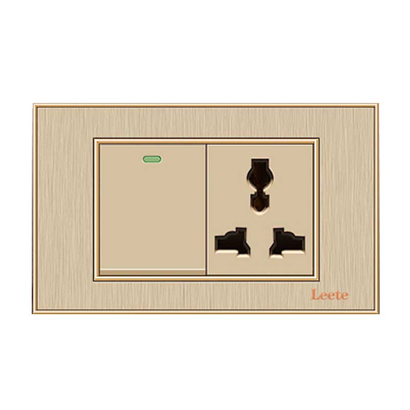 国际通用118型二位一开三孔带开关插座暗装1开3孔10a老式电源面板