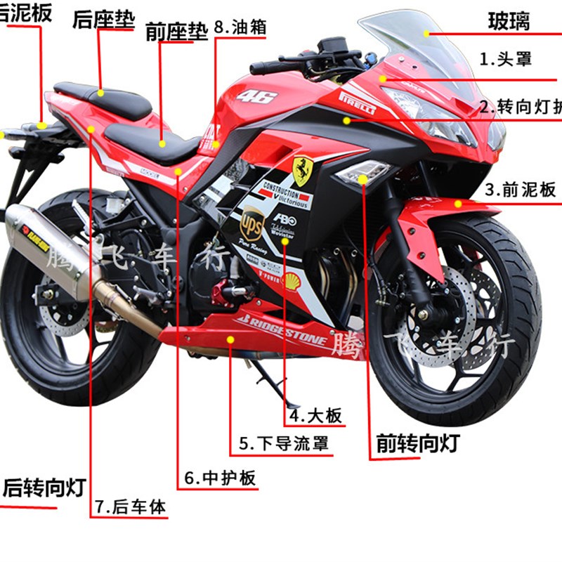 小忍者永源350外壳250/地平线R2/GT北极光宝雕创新摩托车全套配件