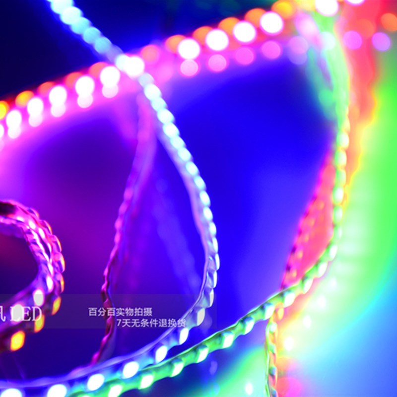 汽车摩托车鬼火改装装饰LED灯条装饰彩灯带高亮套管灯5米冰蓝粉紫