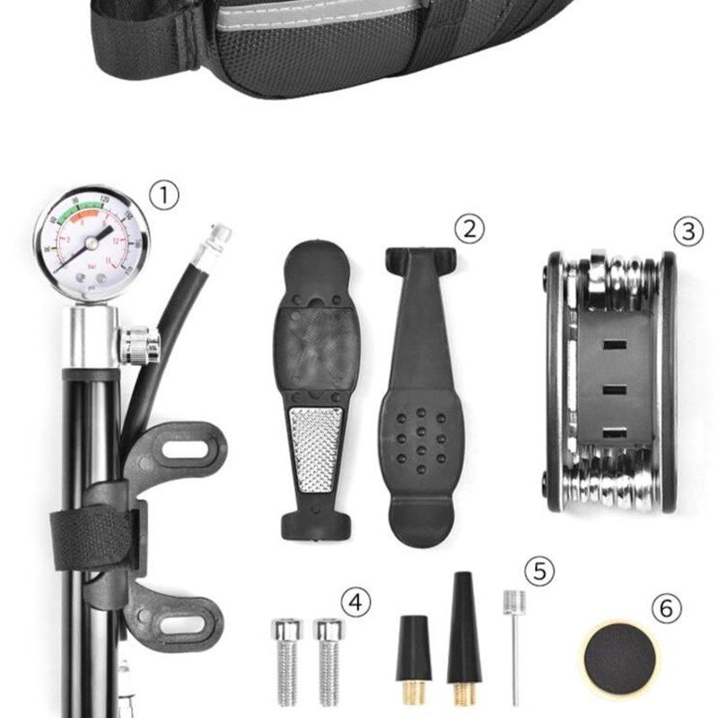 自行车修车维修补胎工具包山地车便携打气筒工具套装骑行装备配件
