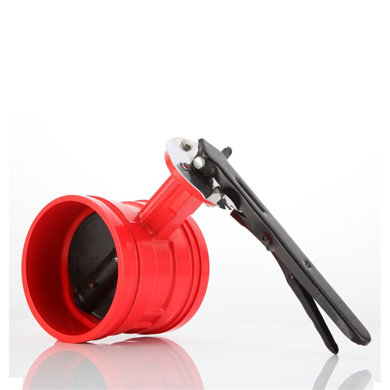 消防卡箍连接式D81X沟槽手柄蝶阀球墨铸铁镀锌水管道手动开关阀门