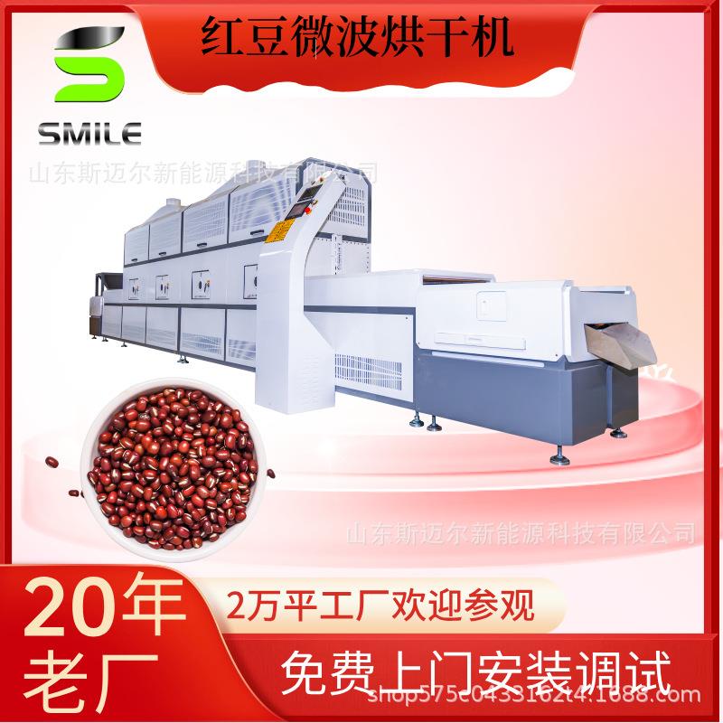 小型隧道式红豆烘干机豆子微波干燥设备杂粮熟化脱水设备
