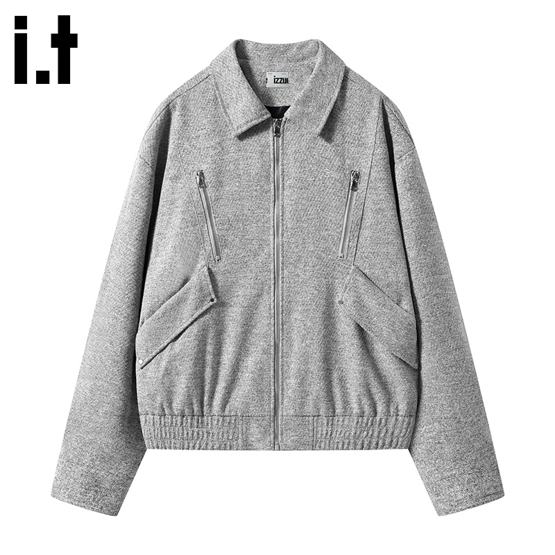 i.tizzue仿亚麻质感夹克外套男