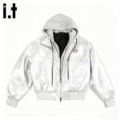 外套男装 i.t izzue痞帅休闲夹克男宽松秋冬季 嘻哈丝光连帽上衣潮