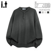 izzue亨利领卫衣男士 2026年新款 慵懒风宽松百搭套头衫 男女同款