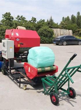 青黄两用草料打包机秸秆铡草打捆包膜机圆捆方捆打草机方包压块机