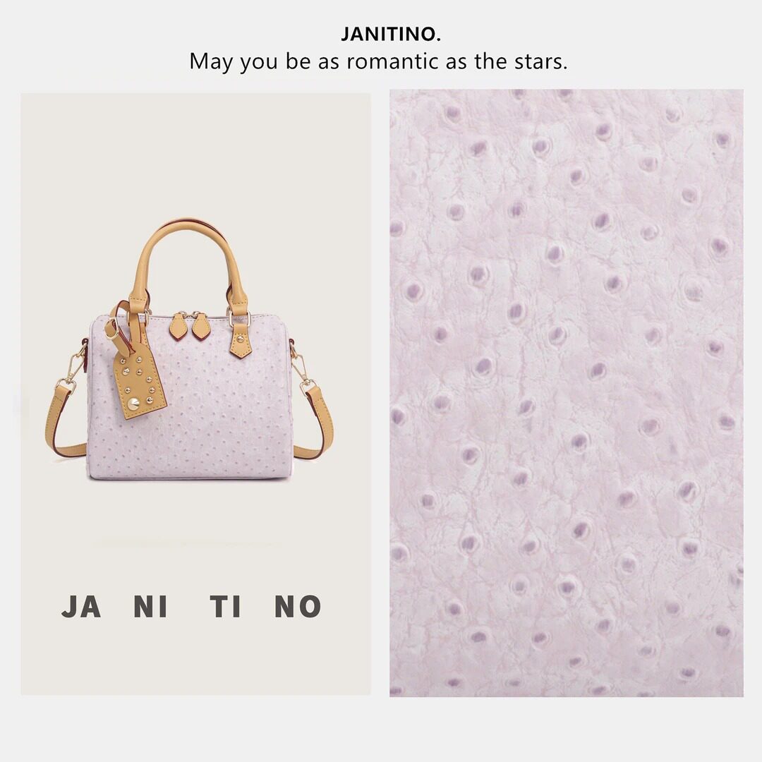 JANITINO/佳妮蒂诺当季新款轻奢风百搭单肩斜挎包8765鸵鸟紫 - 实物图
