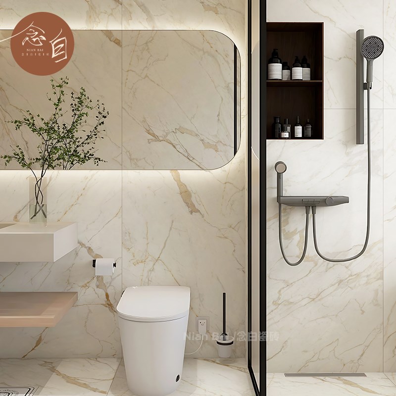 1500大板瓷砖鱼肚金大理石地砖客厅微哑质P感奢石卫生间厕所墙砖