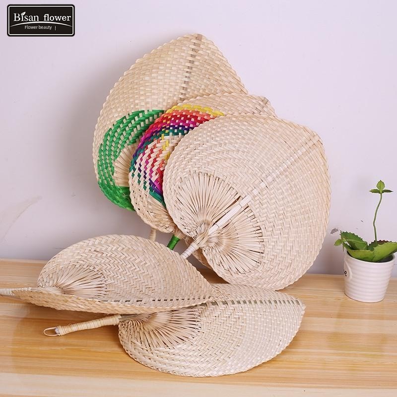 竹编扇子b,奶奶精品手工棕榈香蒲扇子,老人竹编草扇