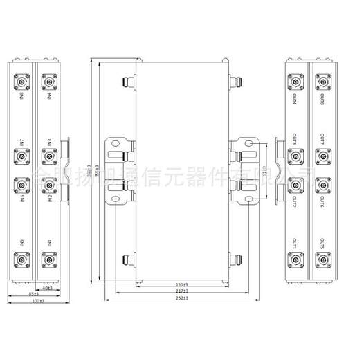 1790-1800MHz 200W -140/-155dBc 电力通信8通道滤波器 N母接头