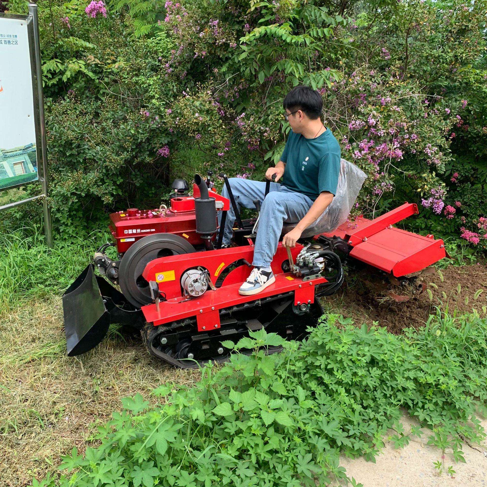 家用柴油除草耕地机 农用耕田开沟翻地机 小型履带犁田耙地机