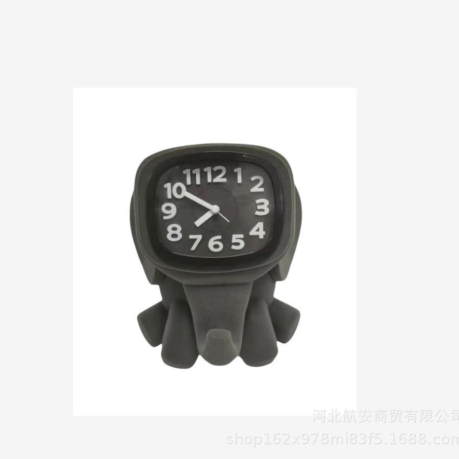 现代简约创意树脂抽象动物时钟摆件茶几电视柜桌面儿童房可爱时钟
