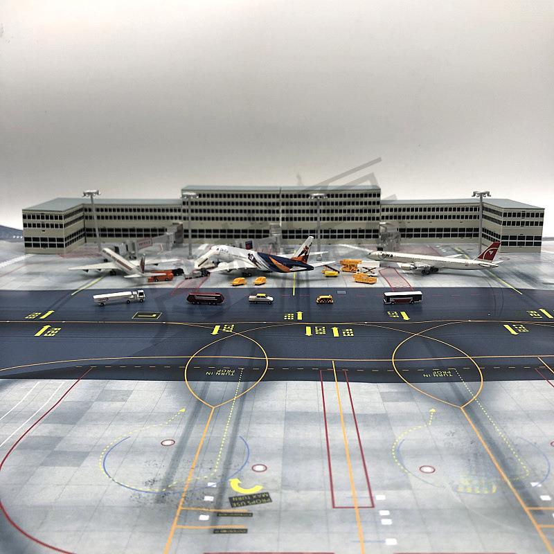 1/400机场地勤车航站楼廊桥指挥塔路灯地勤纸客机模型配件