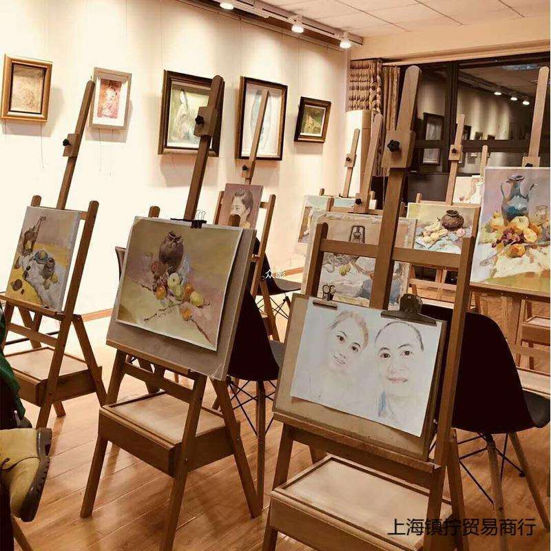 榉木制可折叠平放抽屉油画素描水粉写生画架儿童成人画架画板套.