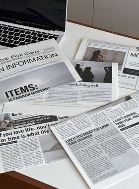 ins英文报纸背景纸拍照直播道具布置家居装饰背景布短剧覆古艺术