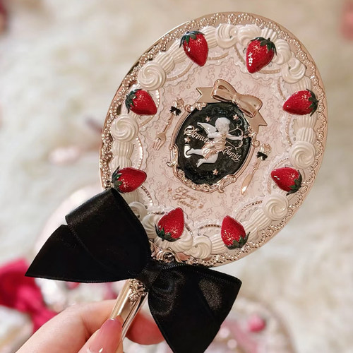 花知晓草莓丘比特手持化妆镜