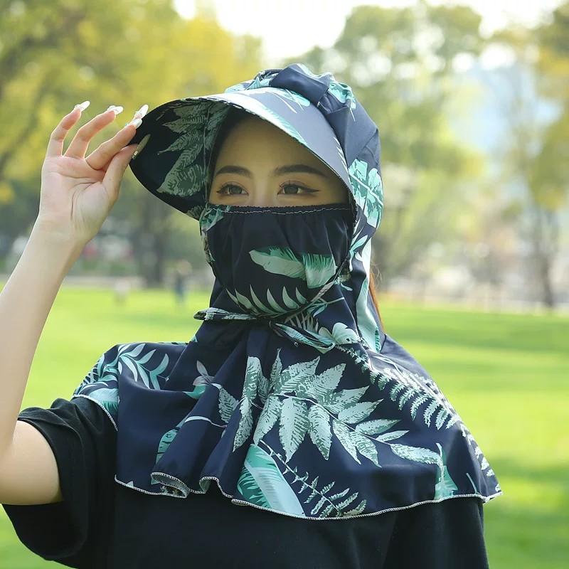 春夏棉绸大帽檐防晒帽护颈遮脸