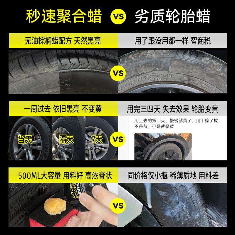 汽车轮胎蜡光亮剂保养腊油增黑耐久防老化翻新保护轮毂镀晶镀膜剂